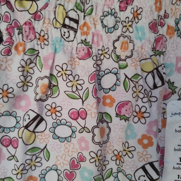 NWT Jumping Beans 18 mo Multi-colored babydoll Top With Cherries, Bees, Flowers - Picture 2 of 4